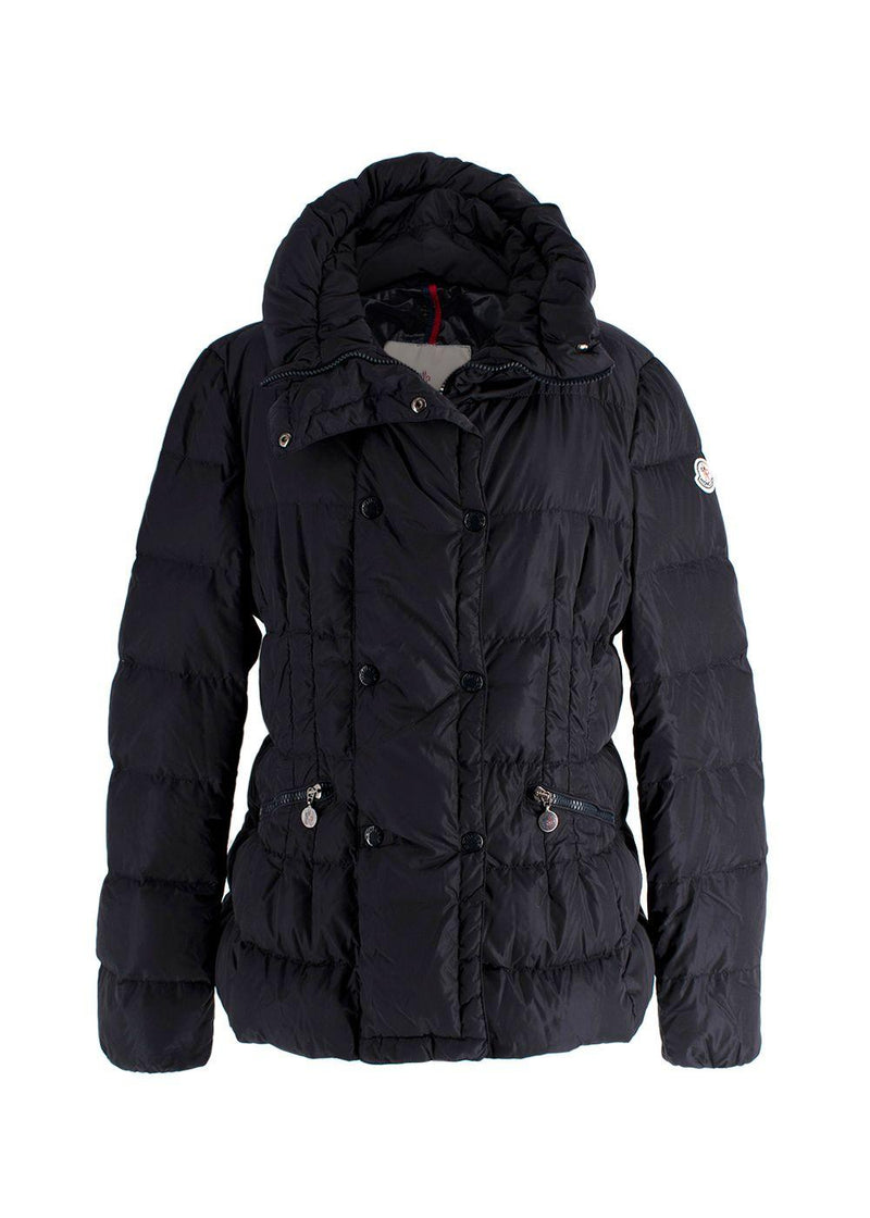 Moncler Navy Pivoine High Neck Puffer Coat