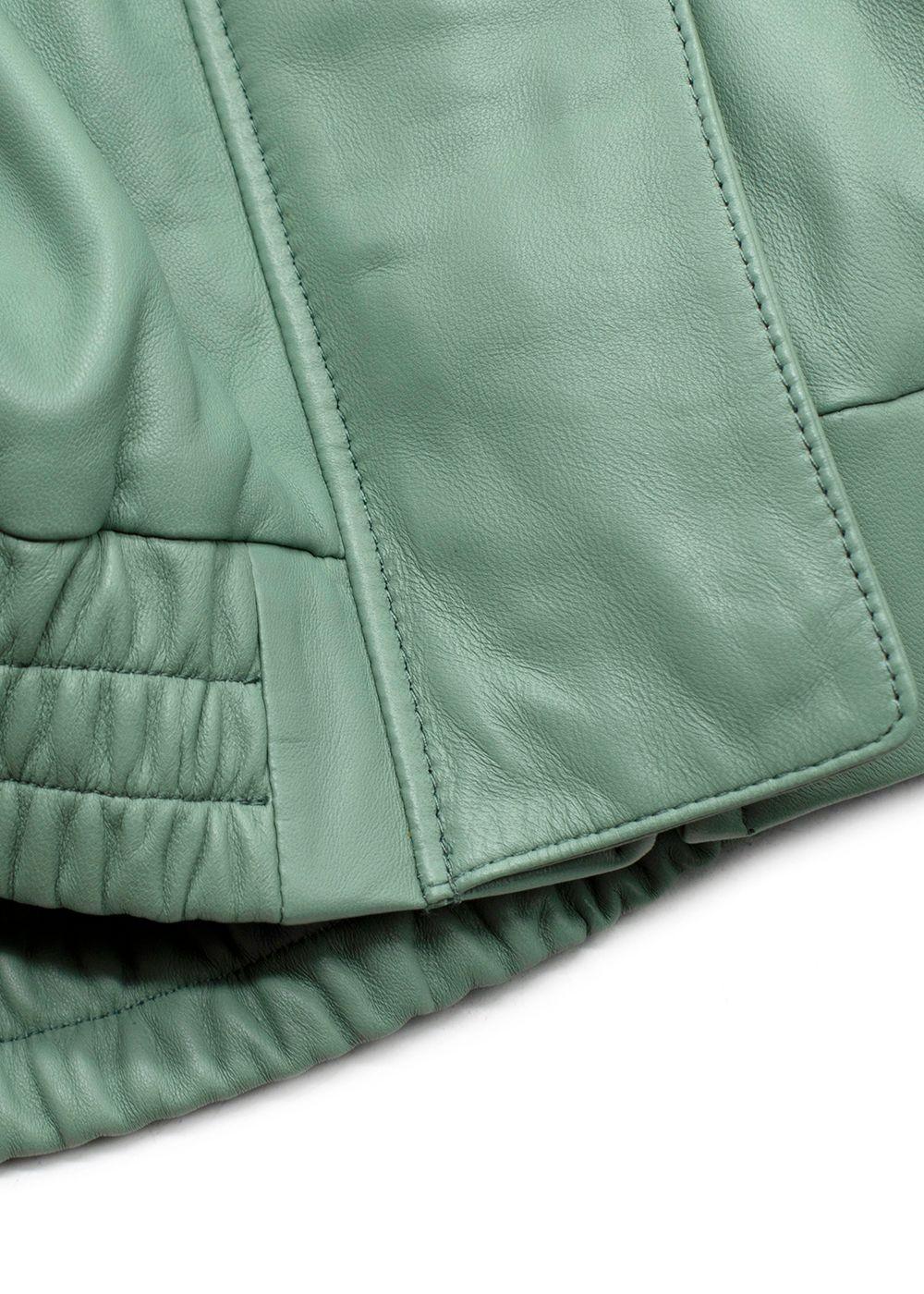 Lou Lou Studio Mint Brava Oversized Leather Bomber Jacket