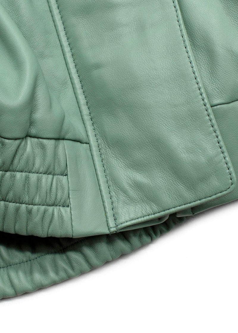 Lou Lou Studio Mint Brava Oversized Leather Bomber Jacket