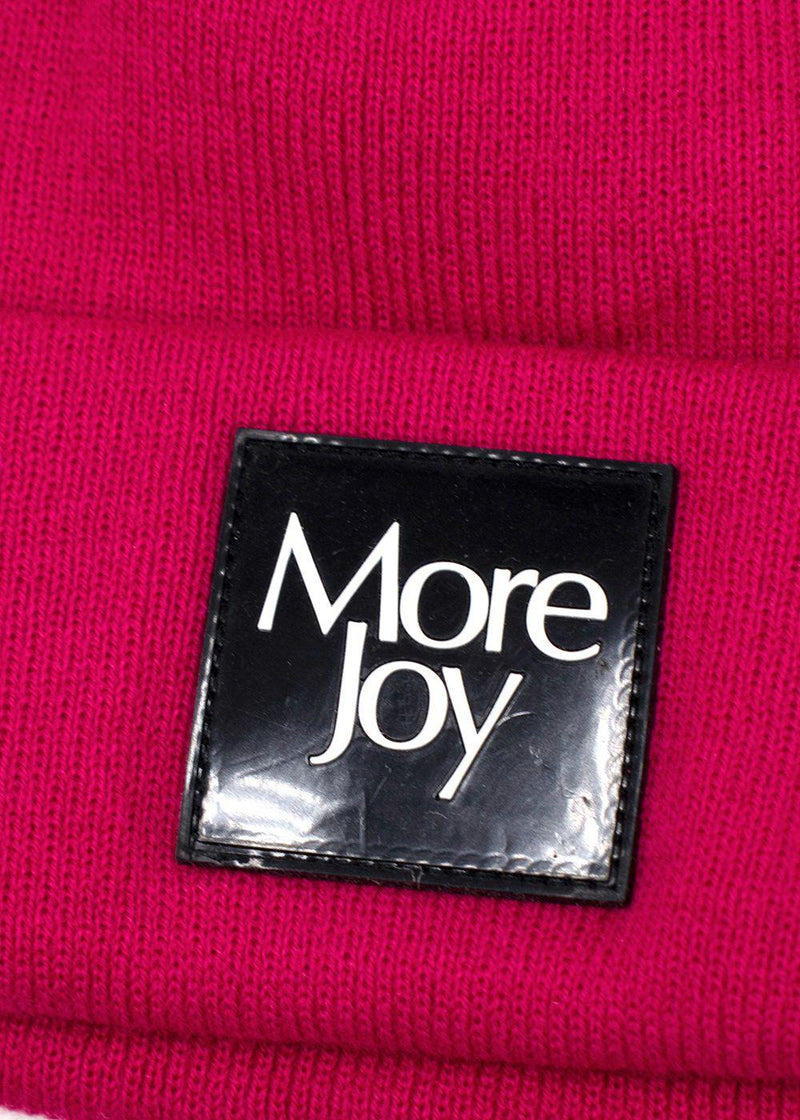 More Joy Magenta Logo-patch Beanie Hat