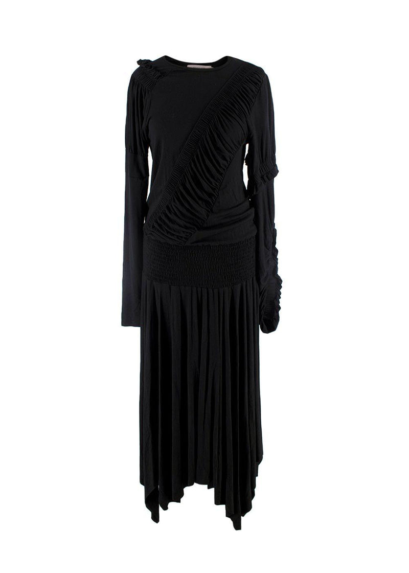 Preen Line Estela asymmetric ruched stretch-cotton jersey midi dress