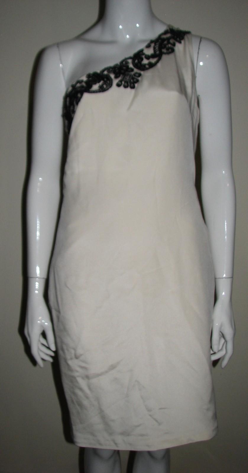 Marchesa Notte Ivory Silk One Shoulder Dress