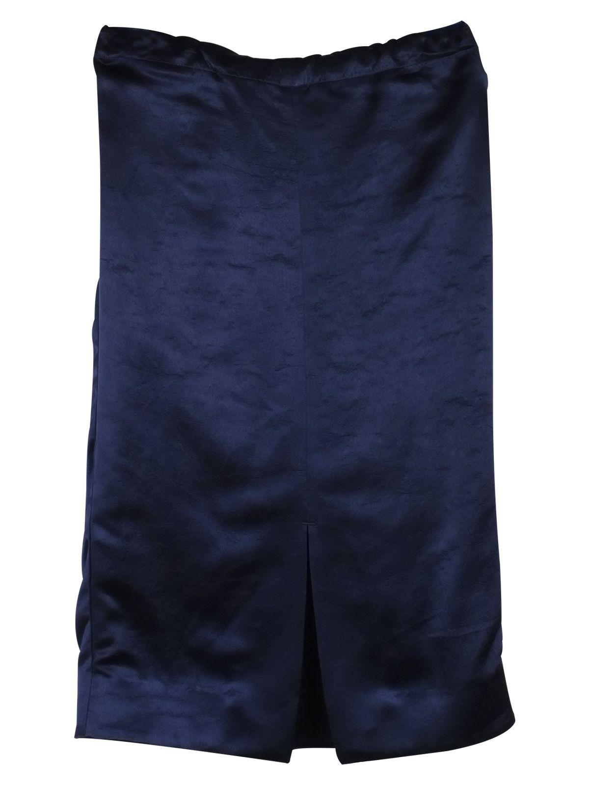 Blue satin drawstring waist skirtr