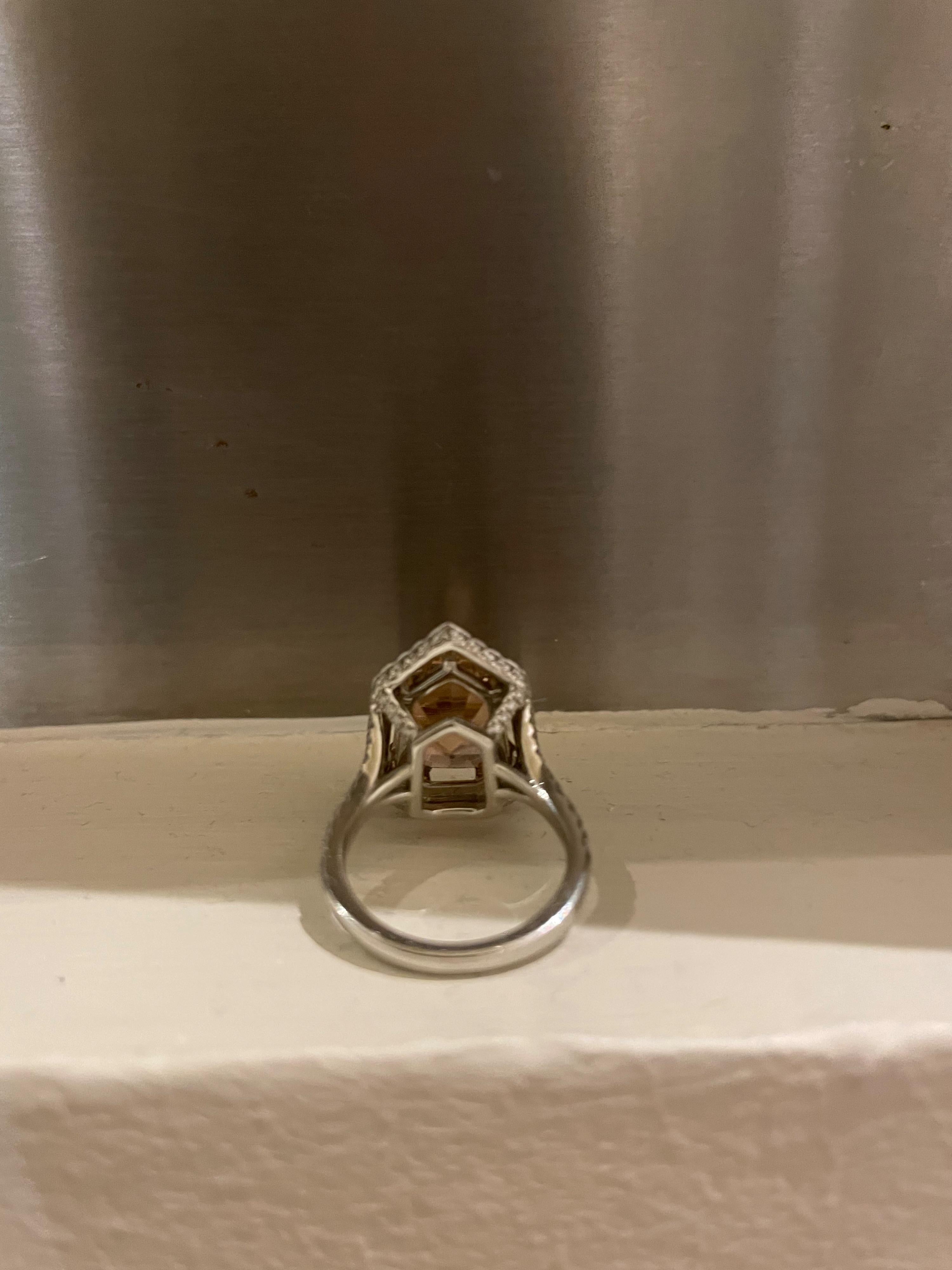 platinum, diamond & tourmaline cocktail ring K 1/2