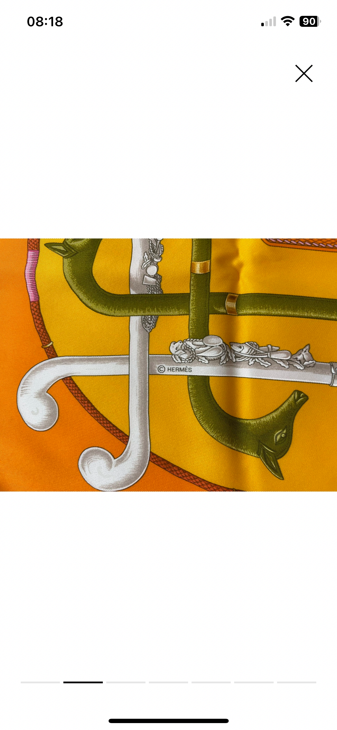 Hermes Orange Cannes et Pommeaux Silk Scarf
