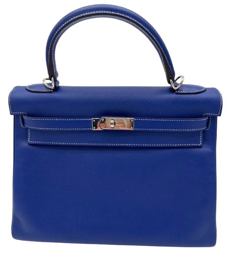 Hermes Kelly 32 Candy Veau Epsom Bleu Electrique with palladium silver hardware