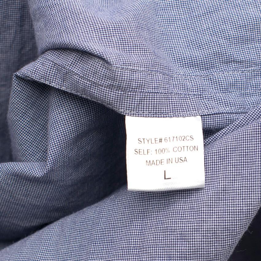 Adam Lippes Blue Houndstooth Check Shirt Dress