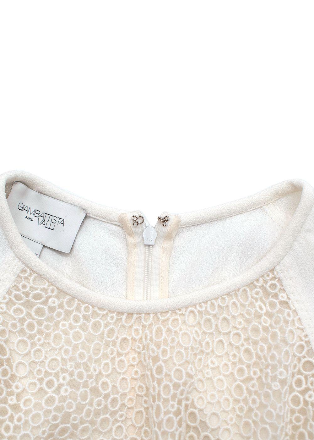 Giambattista Valli Lace Top White Crepe Mini Dress