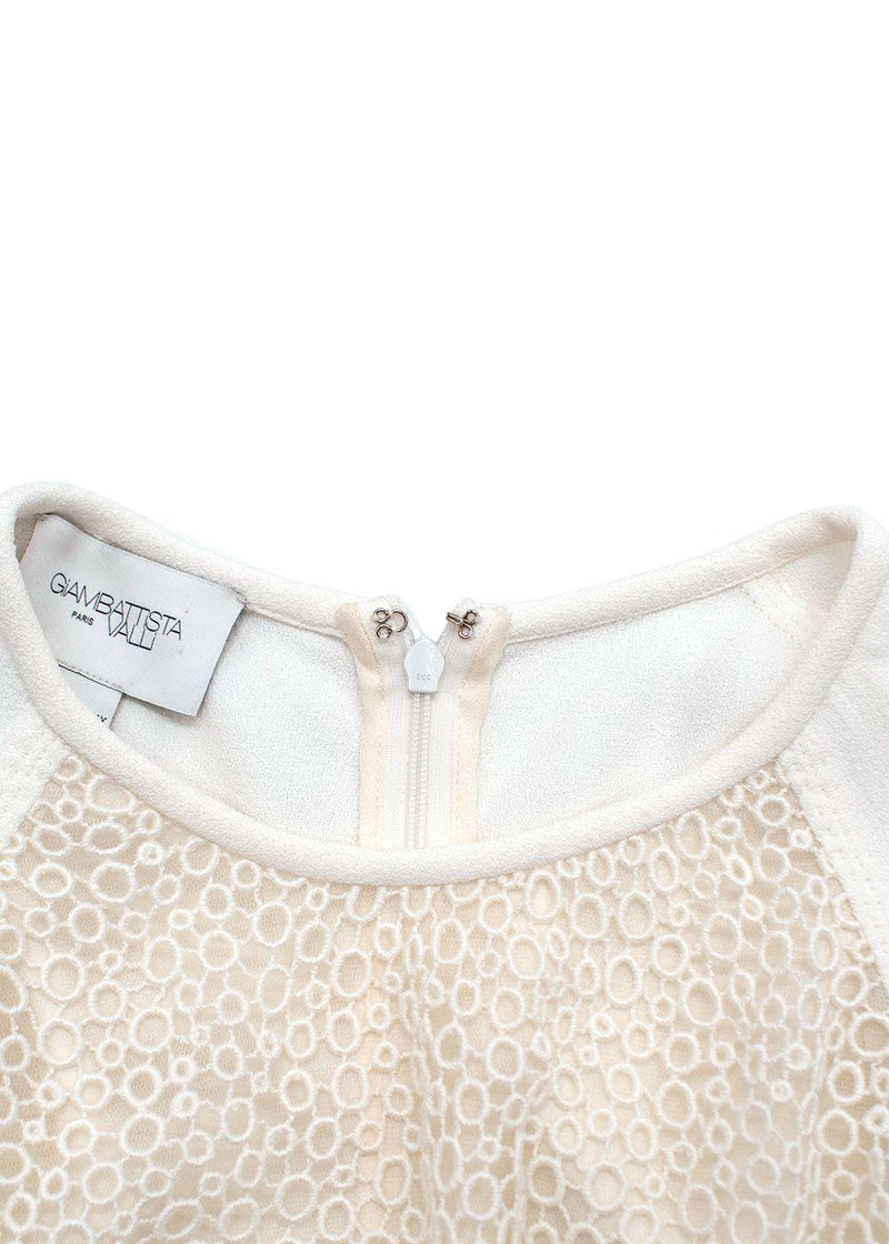 Giambattista Valli Lace Top White Crepe Mini Dress