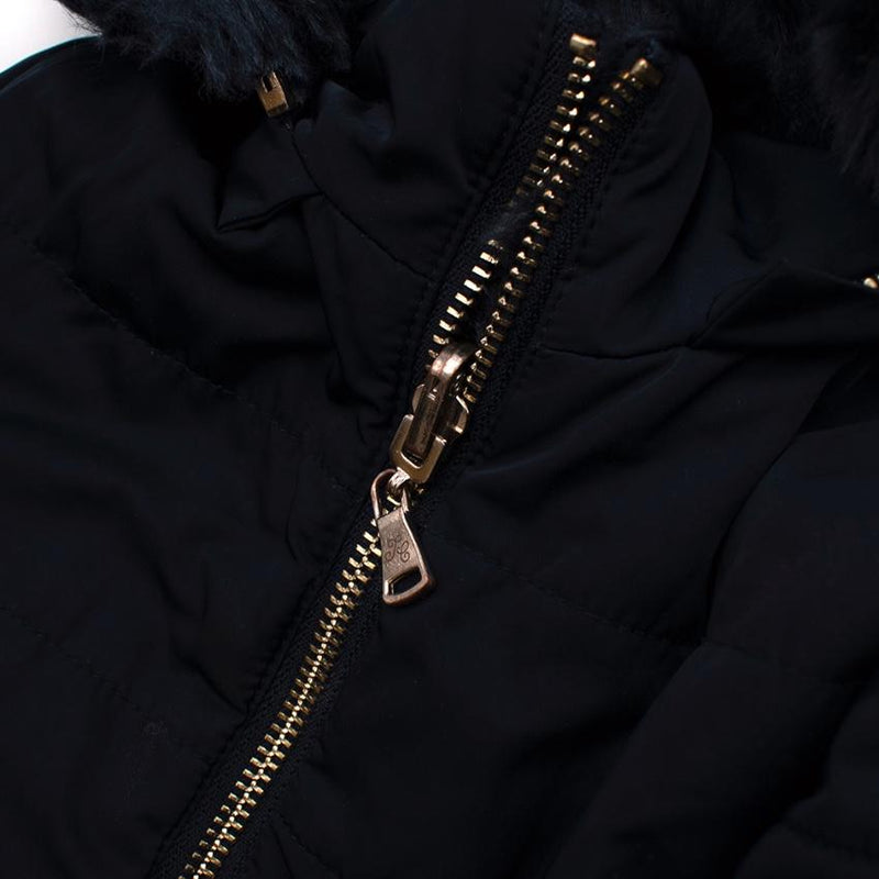 Tartine Et Chocolat Navy Padded Jacket with Faux Fur lining