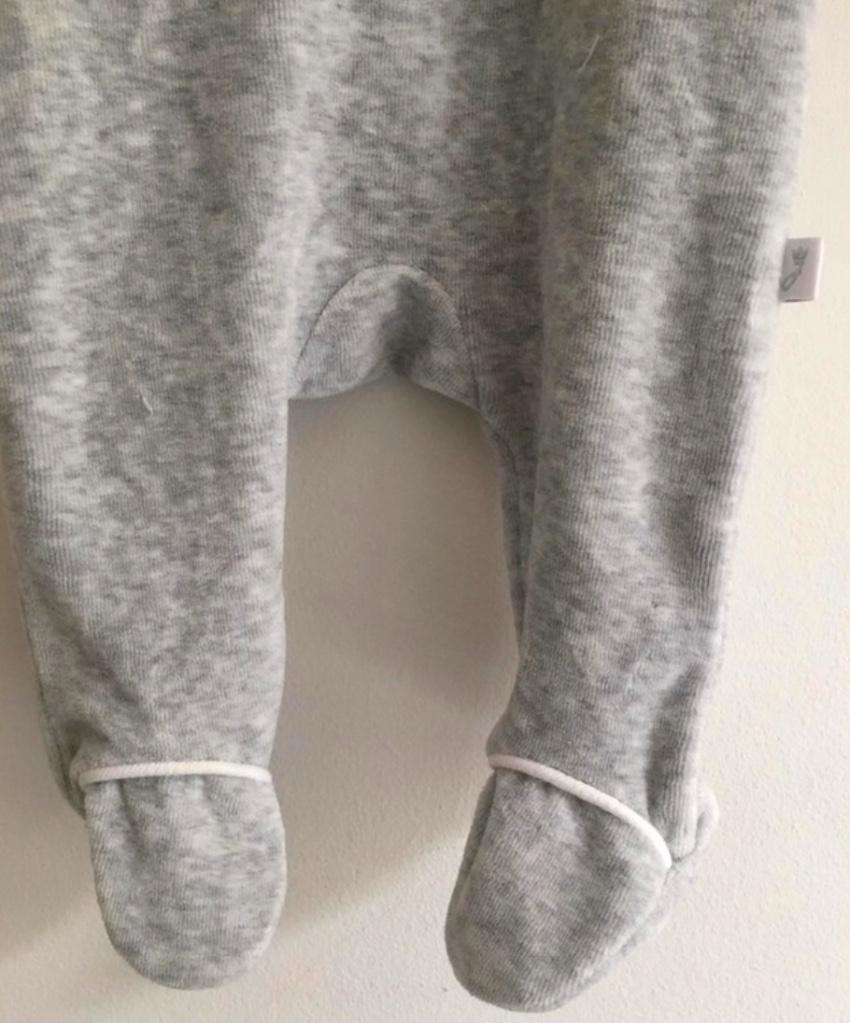 Jacadi grey velvet bodysuit