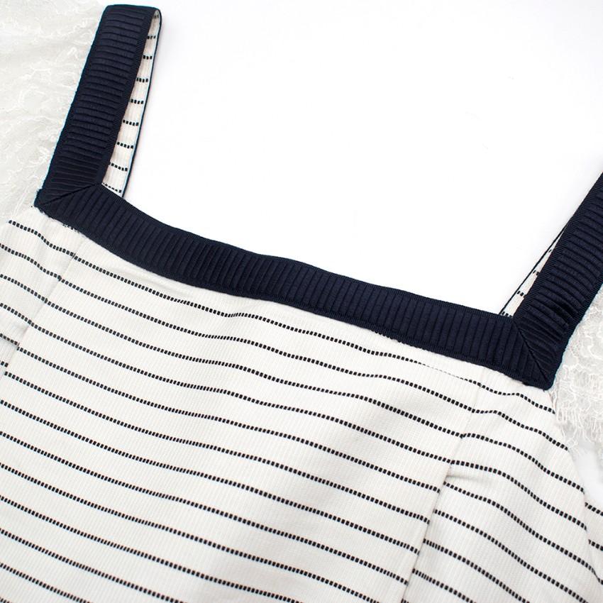 Jacadi white & navy striped mini dress