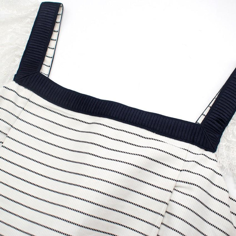 Jacadi white & navy striped mini dress