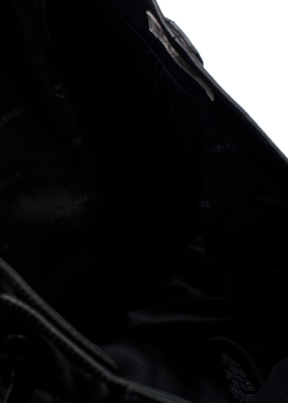 Balenciaga Black Unisex Straight Leg Leather Trousers