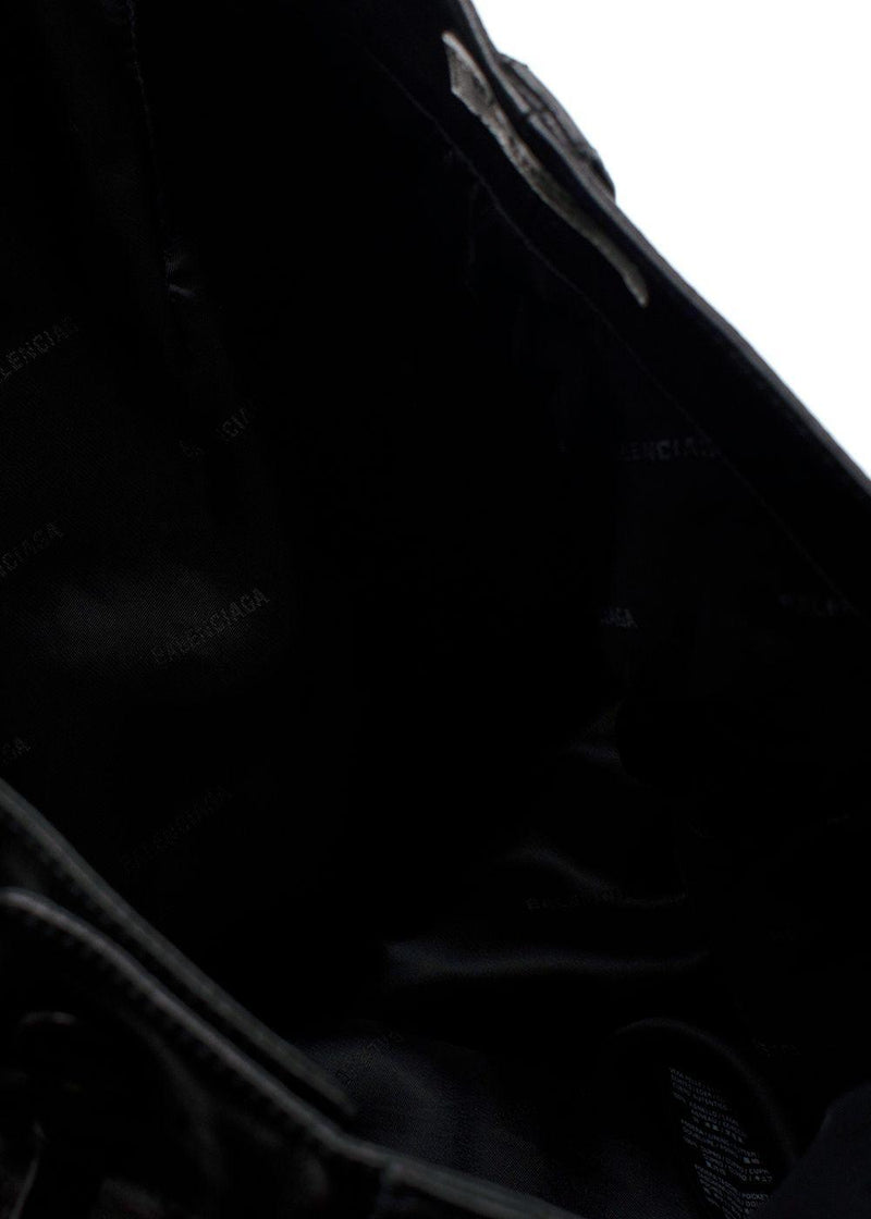 Balenciaga Black Unisex Straight Leg Leather Trousers