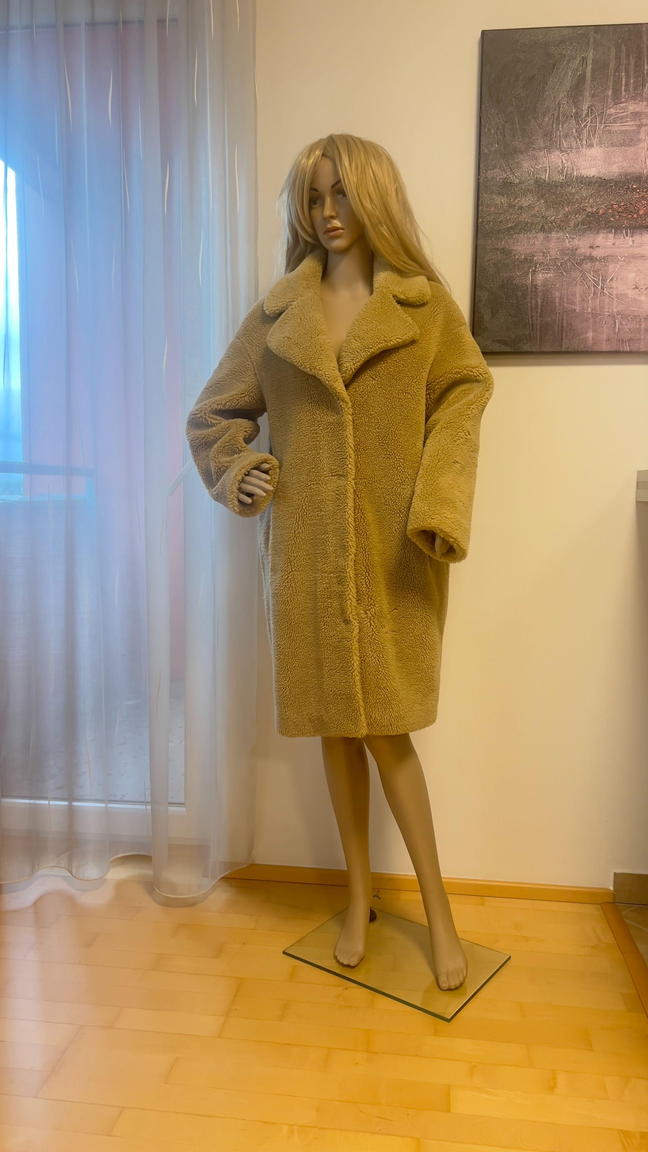 Stand Studio Camel Faux Fur Coat