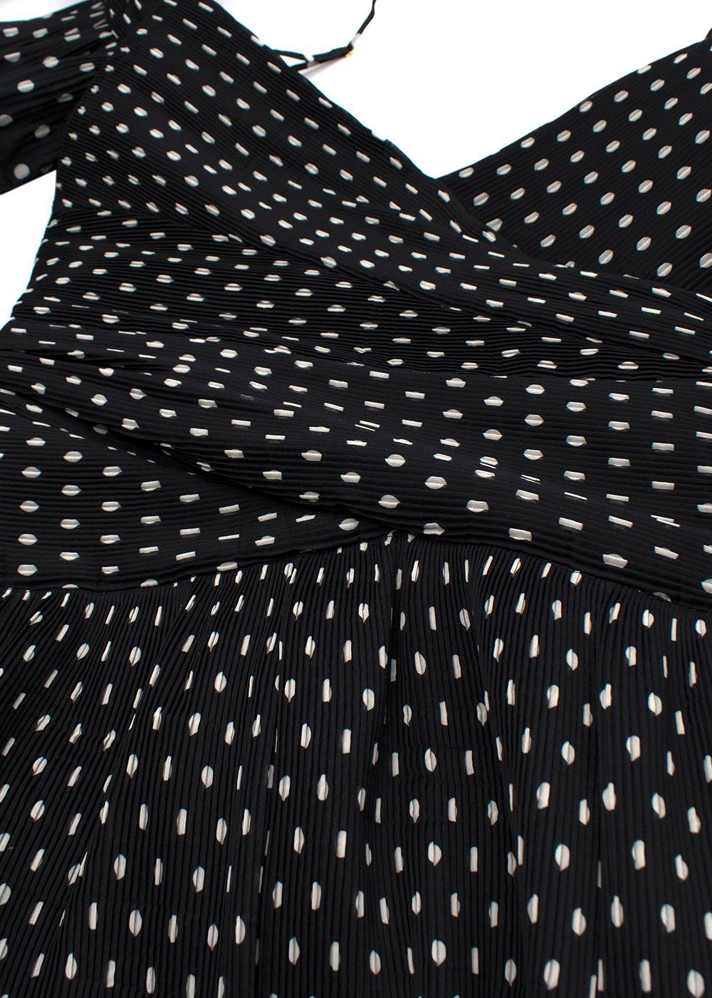 Zimmermann Off The Shoulder Black Polka Dot Midi
