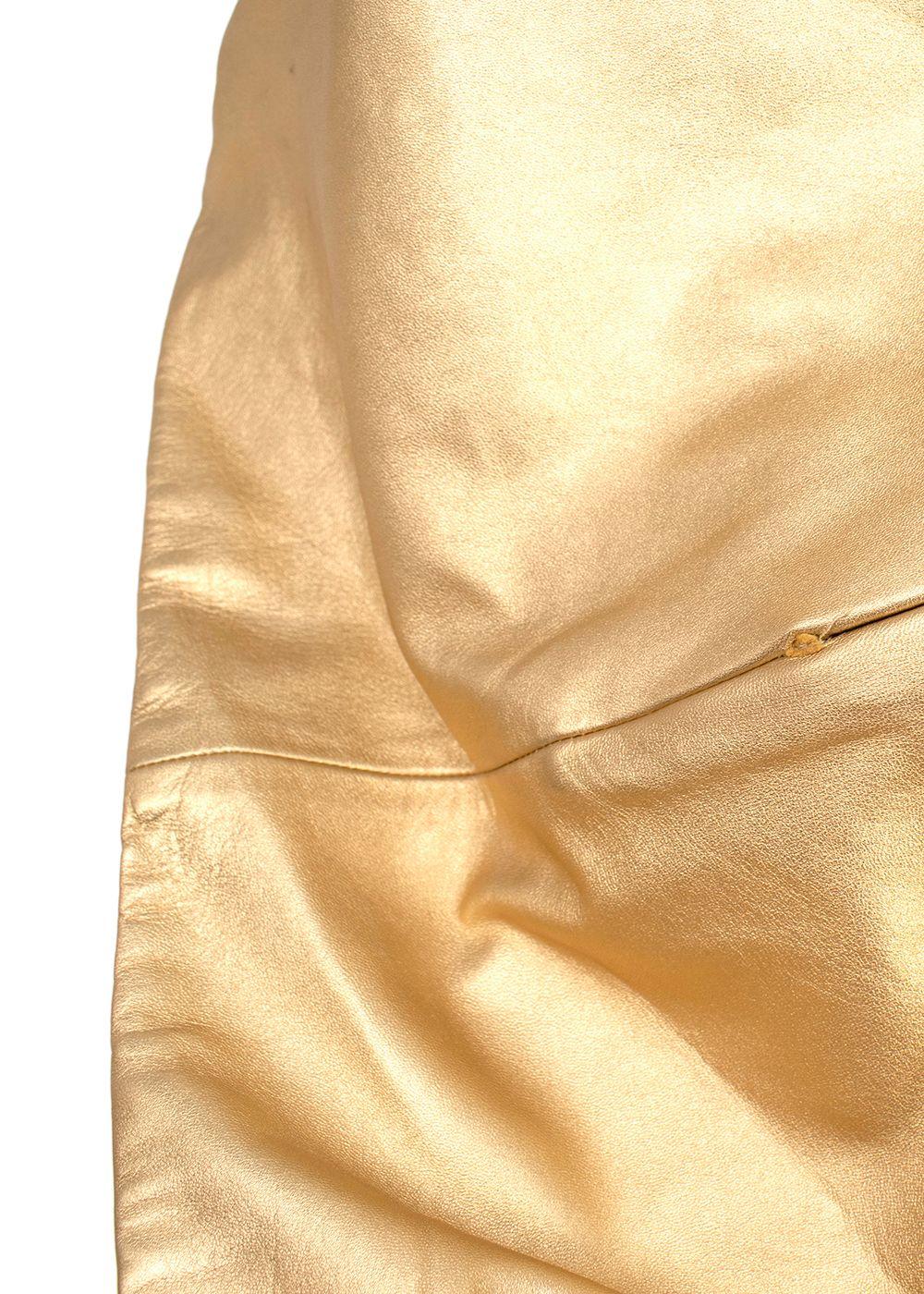 Dundas Strapless Ruched Metallic Leather Dress