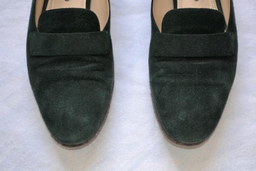 Ralph Lauren Collection green suede loafers