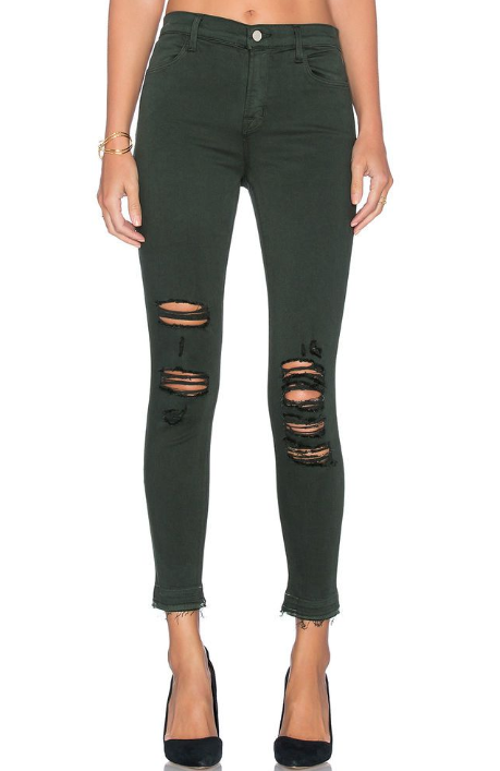 J Brand Alana High Rise Crop Jeans in Demented Evergreen
