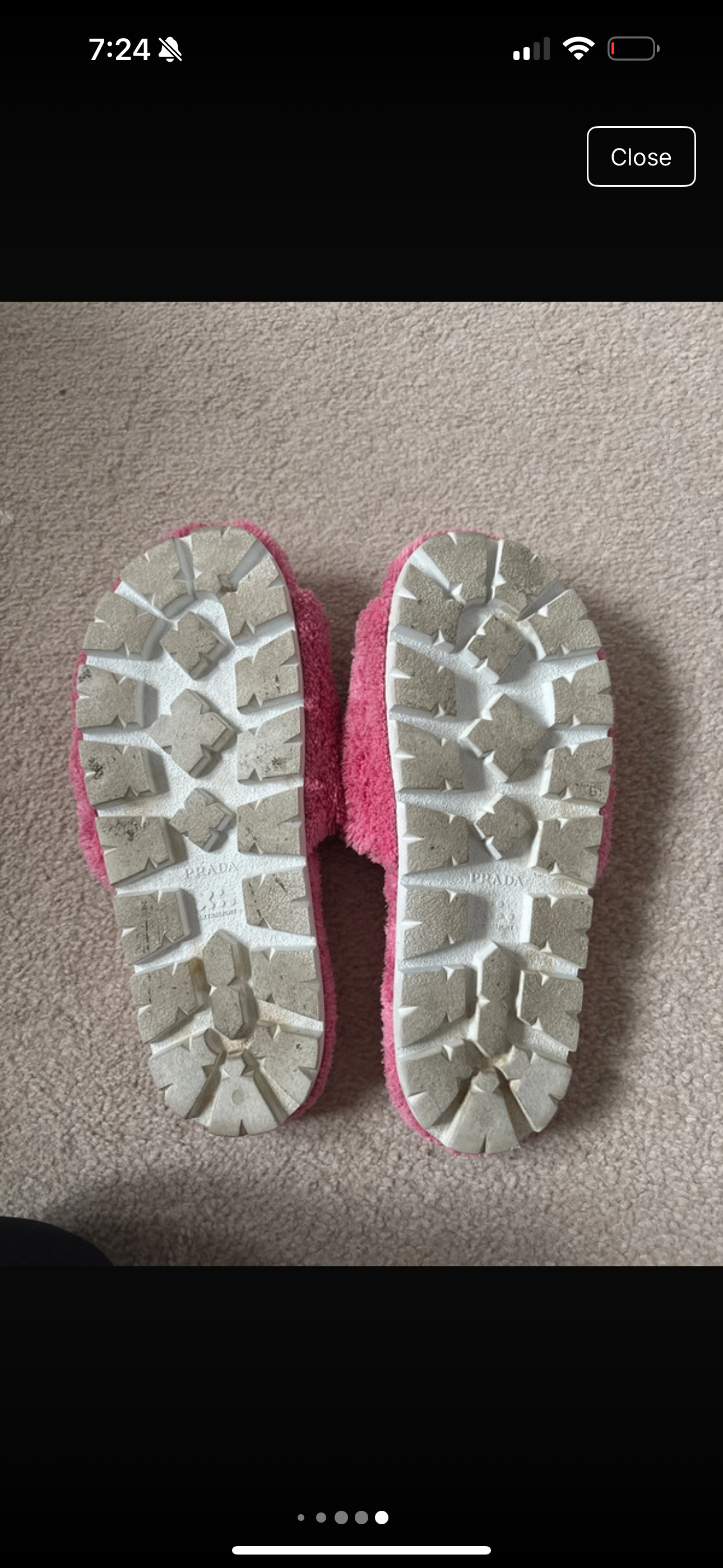 Prada Pink Towelling Slides