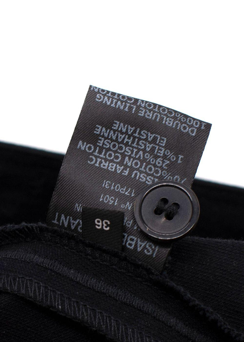 Isabel Marant Black Cotton Blend Slim Trousers