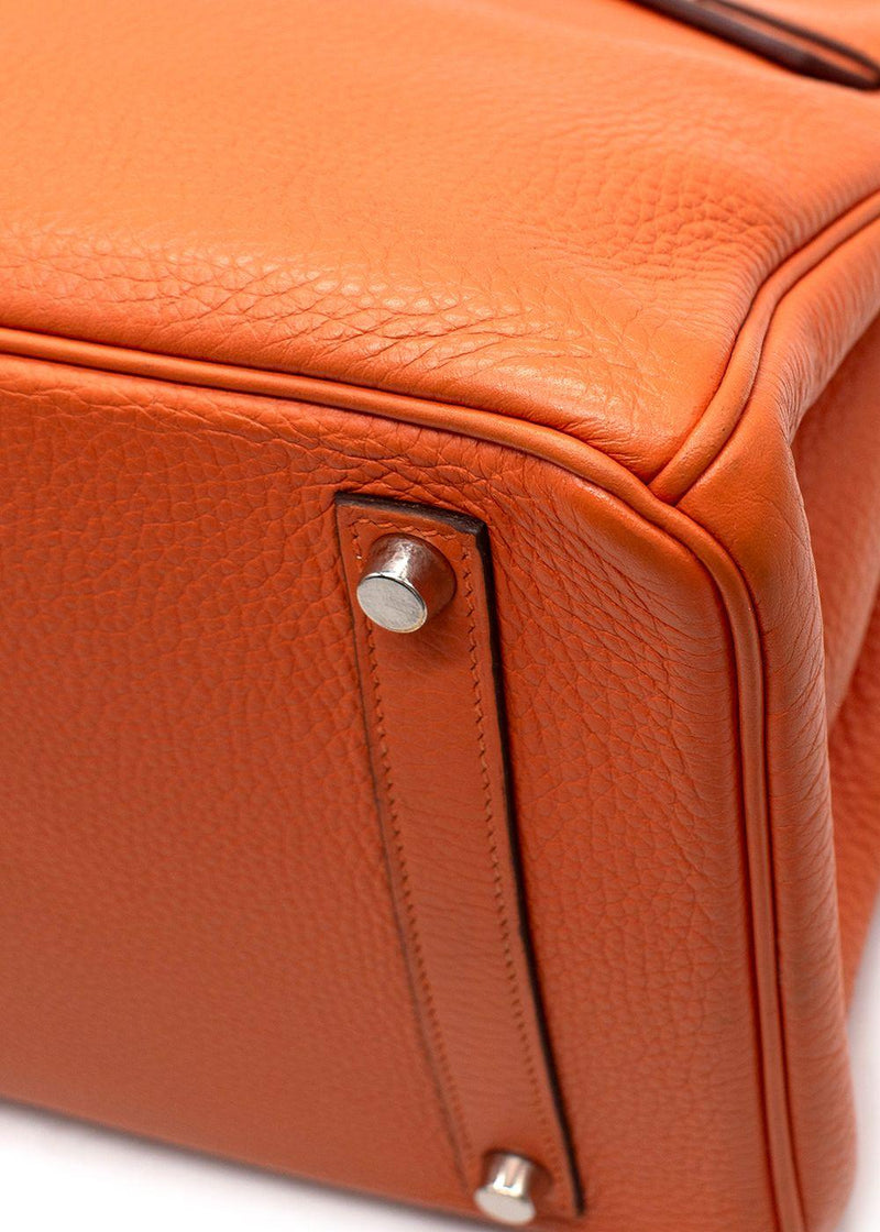 Hermes Birkin 35 in Orange H Taurillon Clemence Leather Palladium Hardware