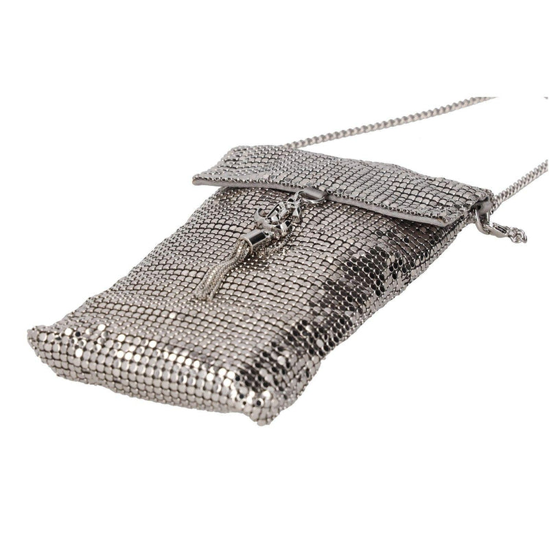 Jimmy Choo Metallic-Effect Mesh Soft Phone Holder 10x17 cms
