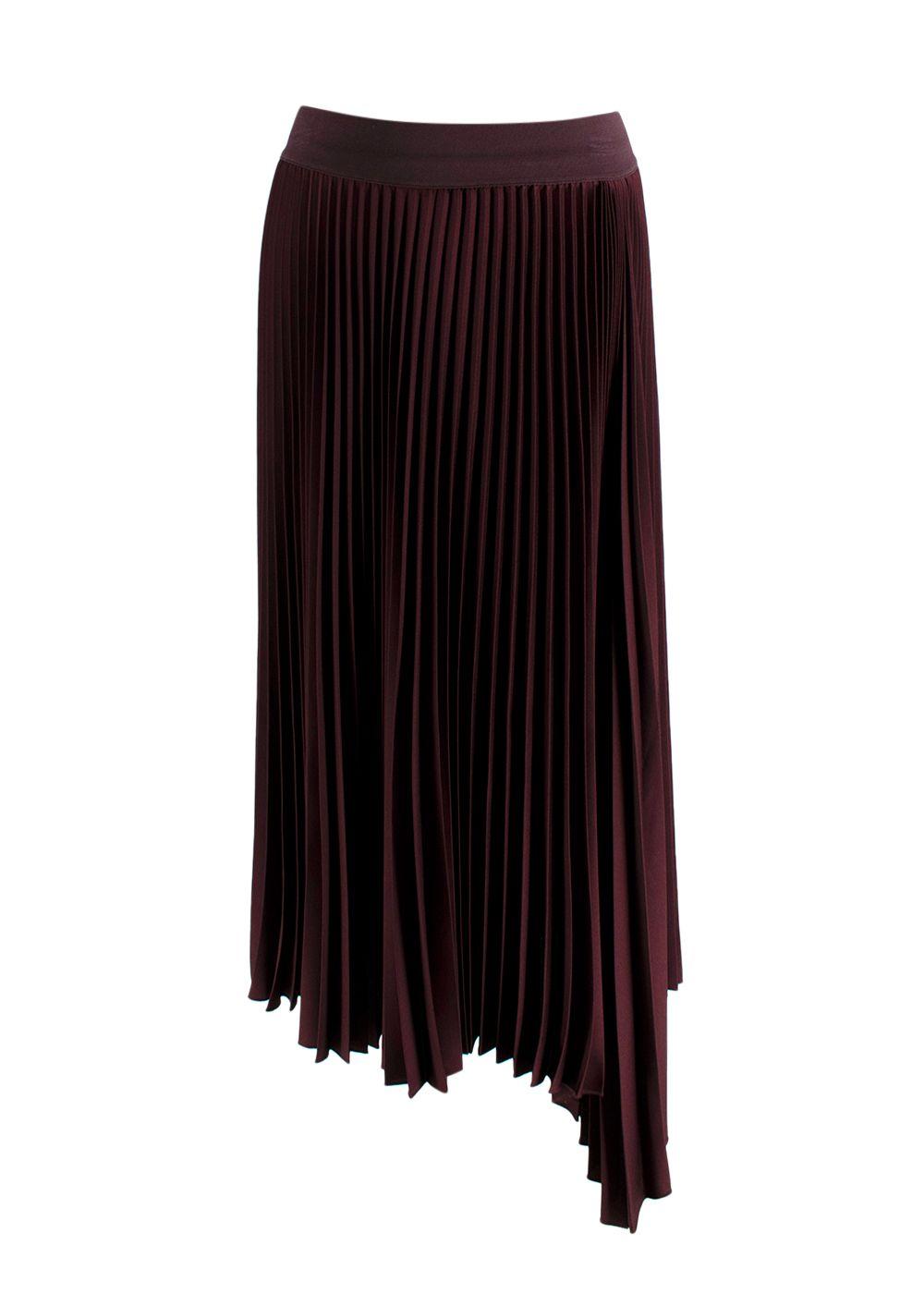 Asymmetric Pleated Midi Skirt