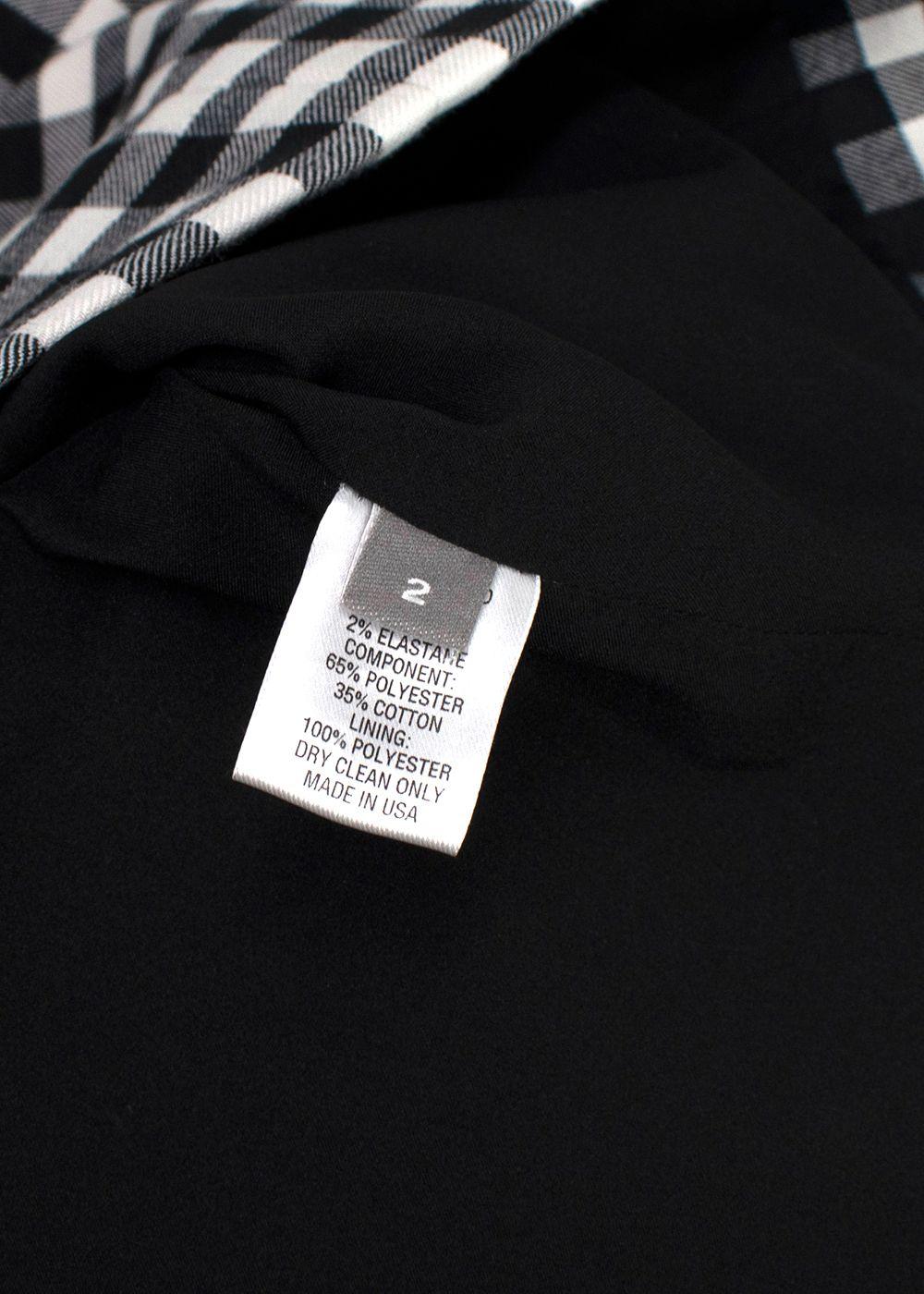 Black Lela Rose Gingham Stretch Cotton Dress
