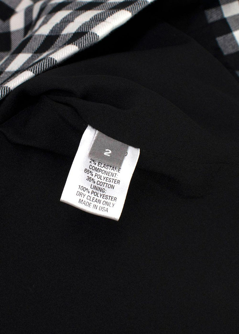 Black Lela Rose Gingham Stretch Cotton Dress