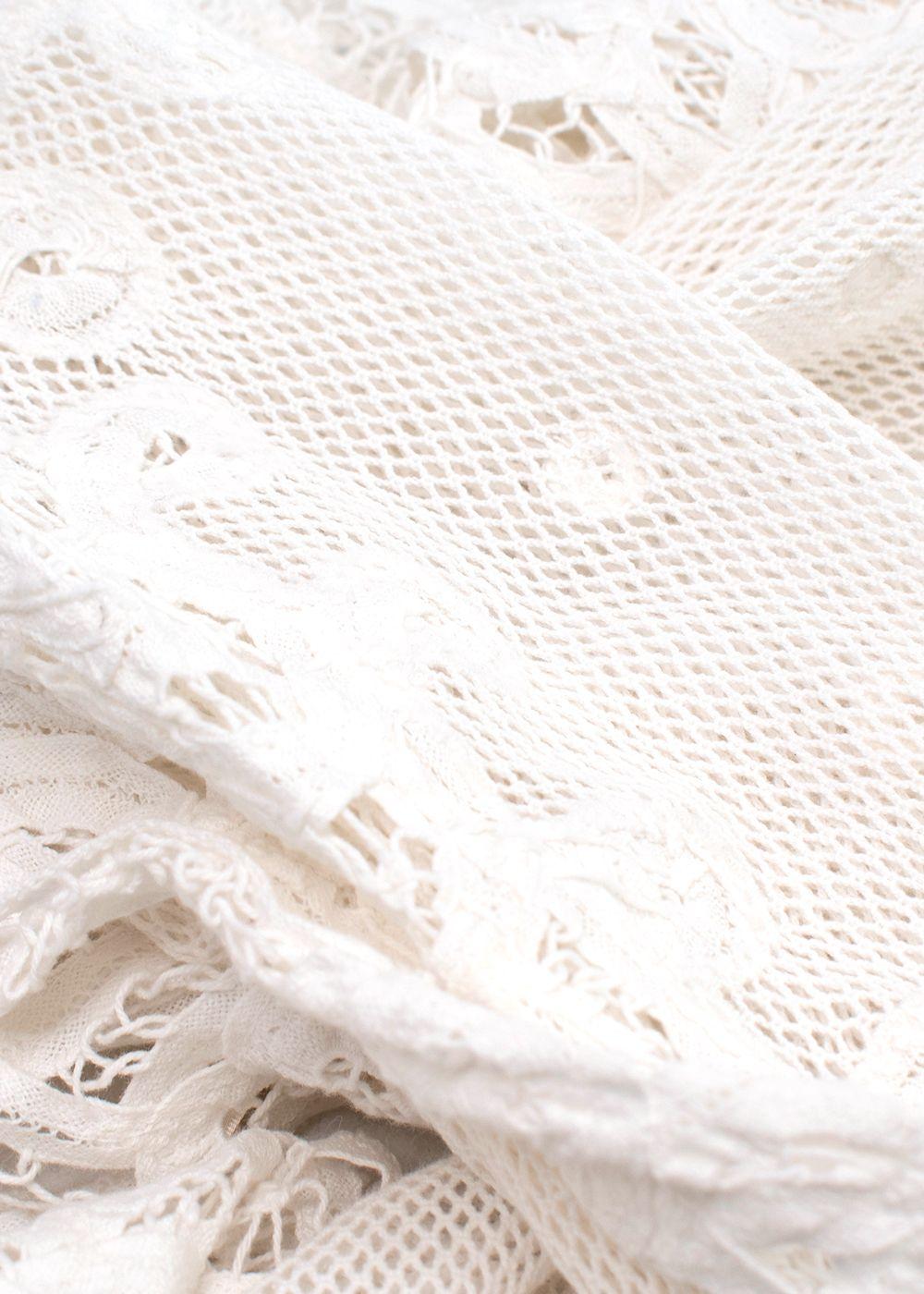 LoveShackFancy White Crochet Maxi Dress