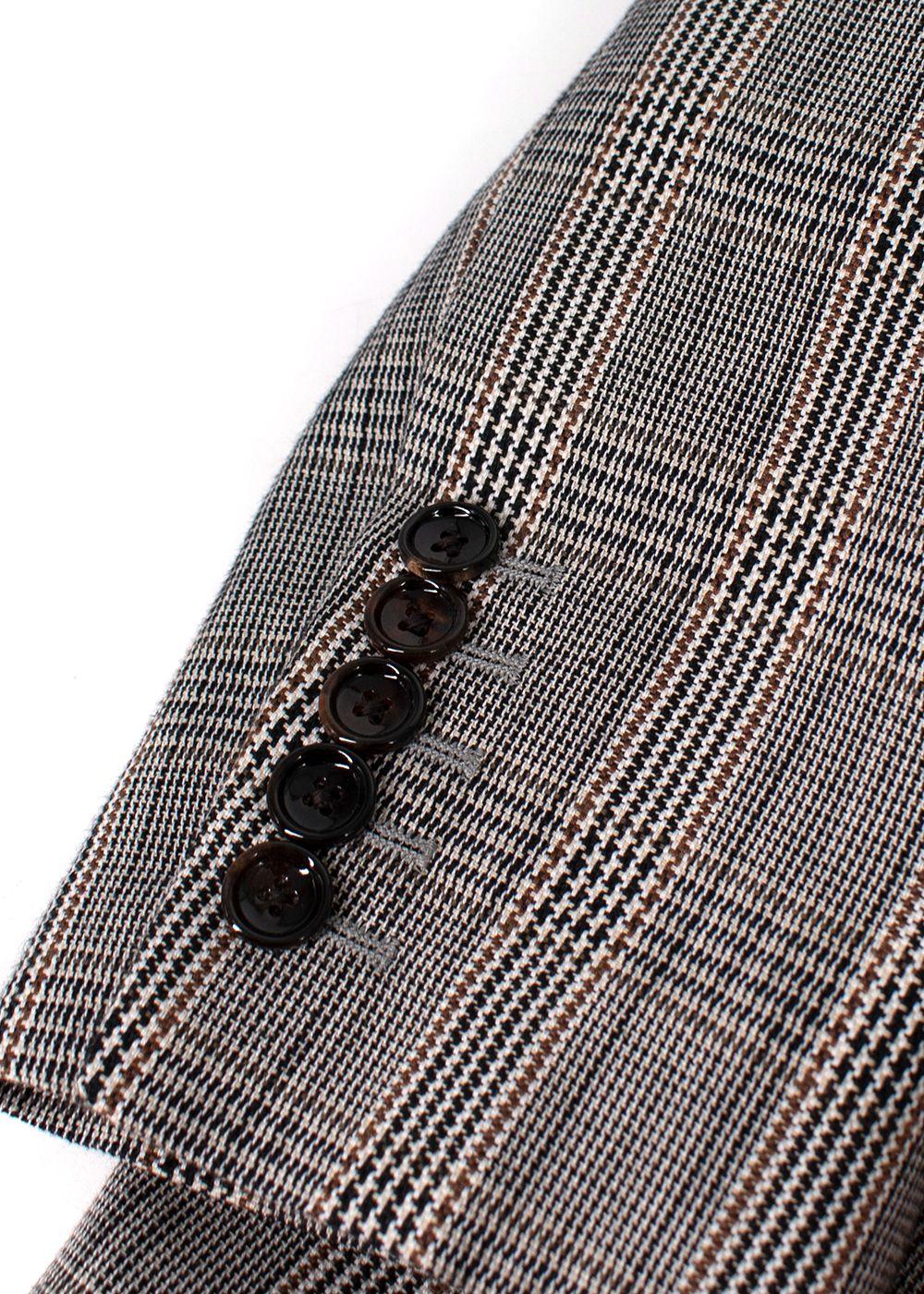 Houndstooth Checked Double Breasted Blazer