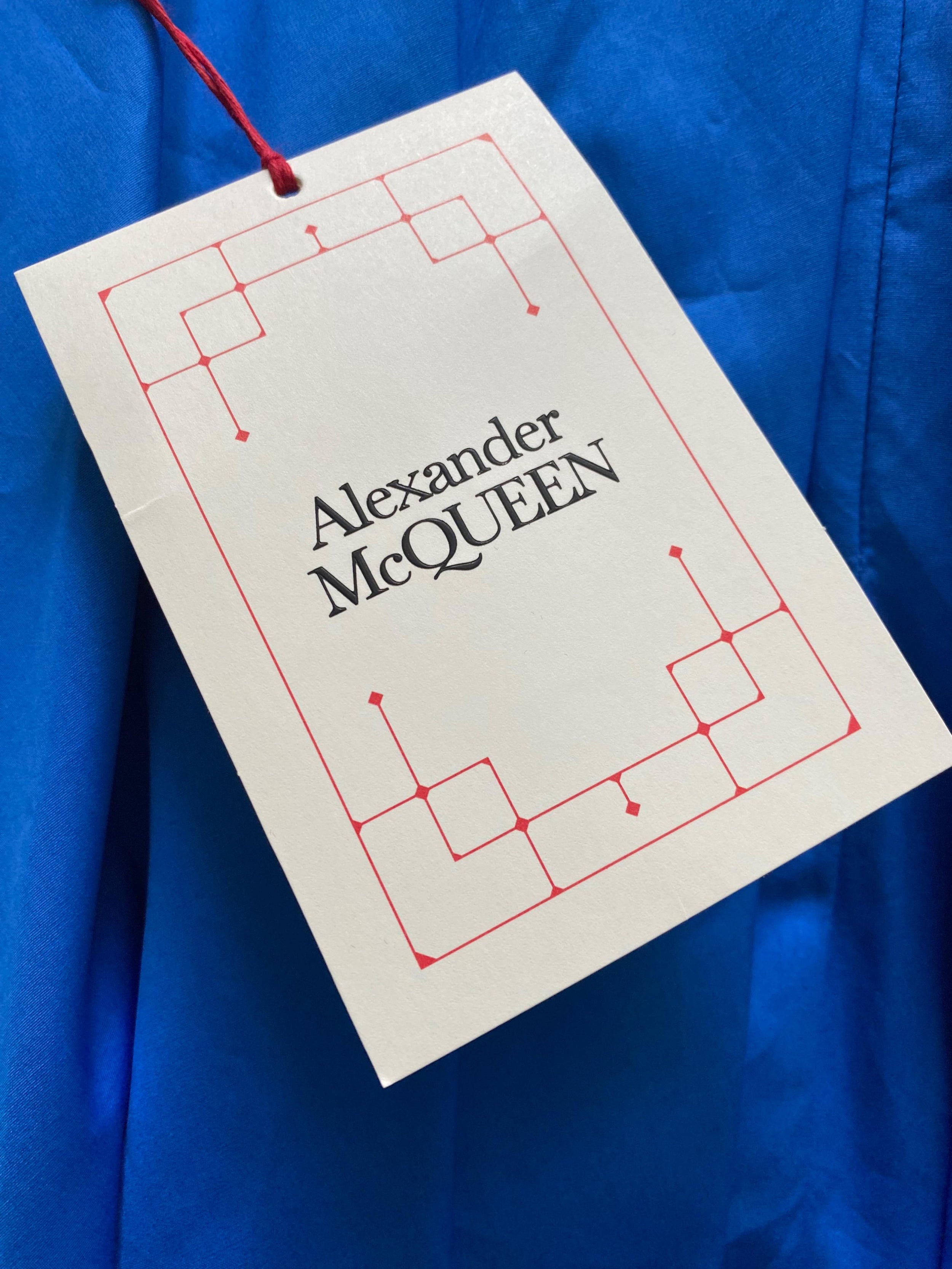 Alexander McQueen Blue Draped Midi Skirt