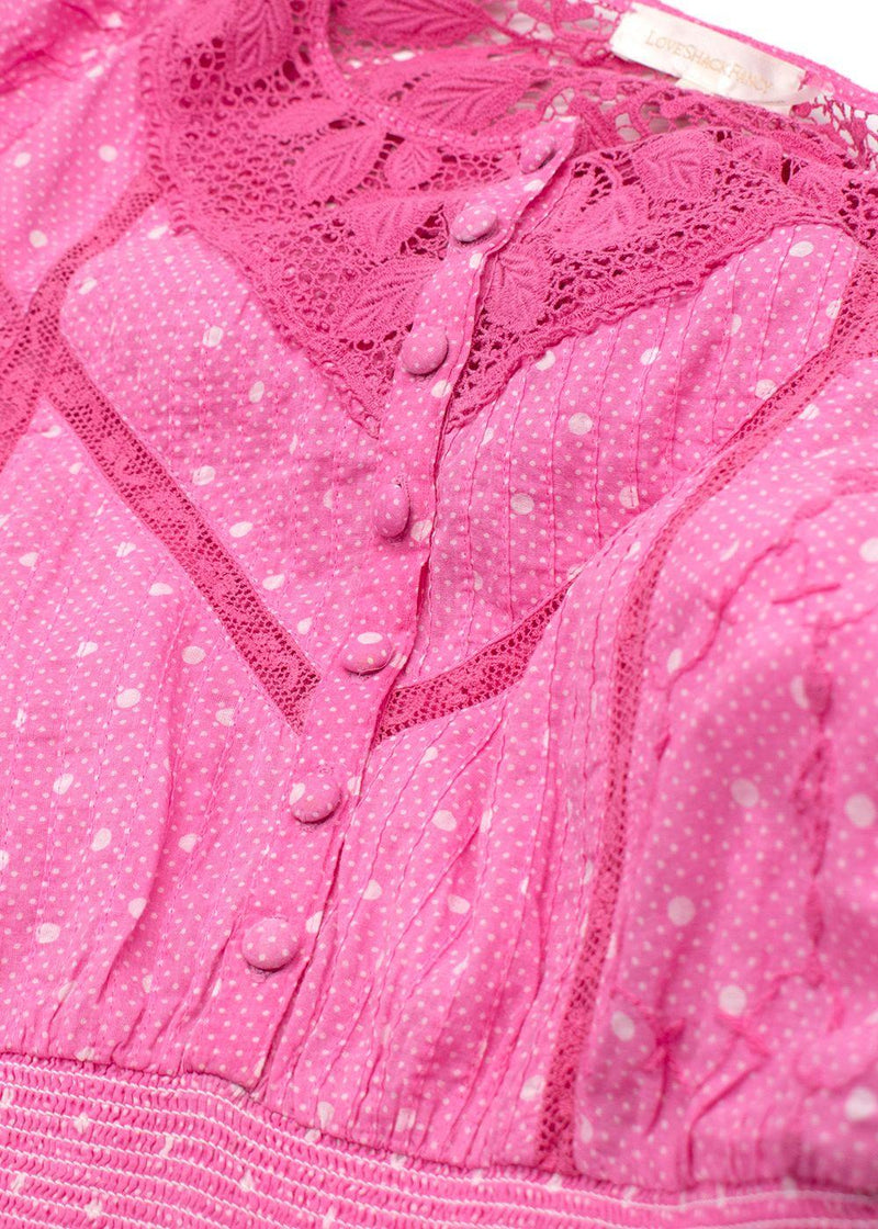Love Shack Fancy Pink Jaislyn Mini Dress