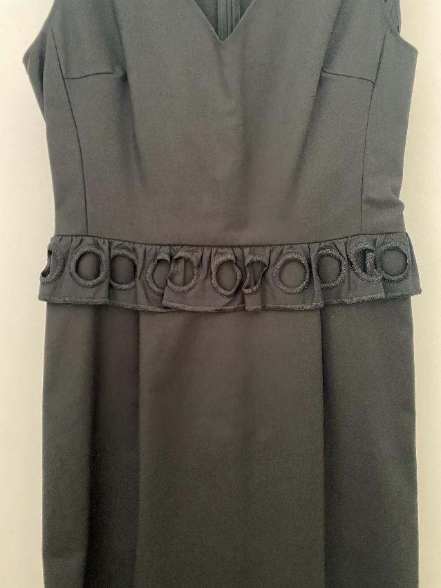 Boutique Moschino Black Sleeveless Broderie Waist Detail Dress