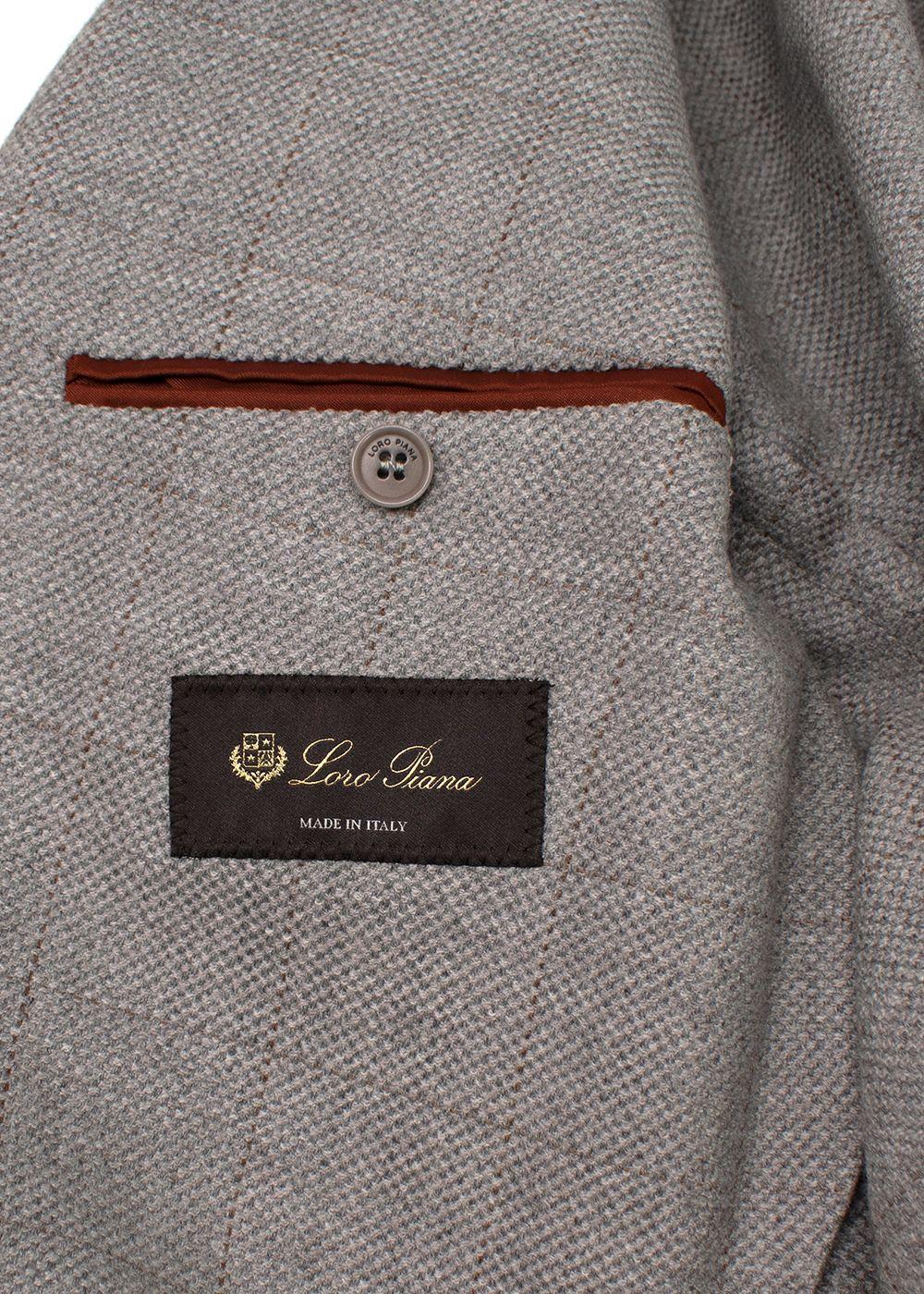 Loro Piana Grey Check Wool Single-breasted Blazer
