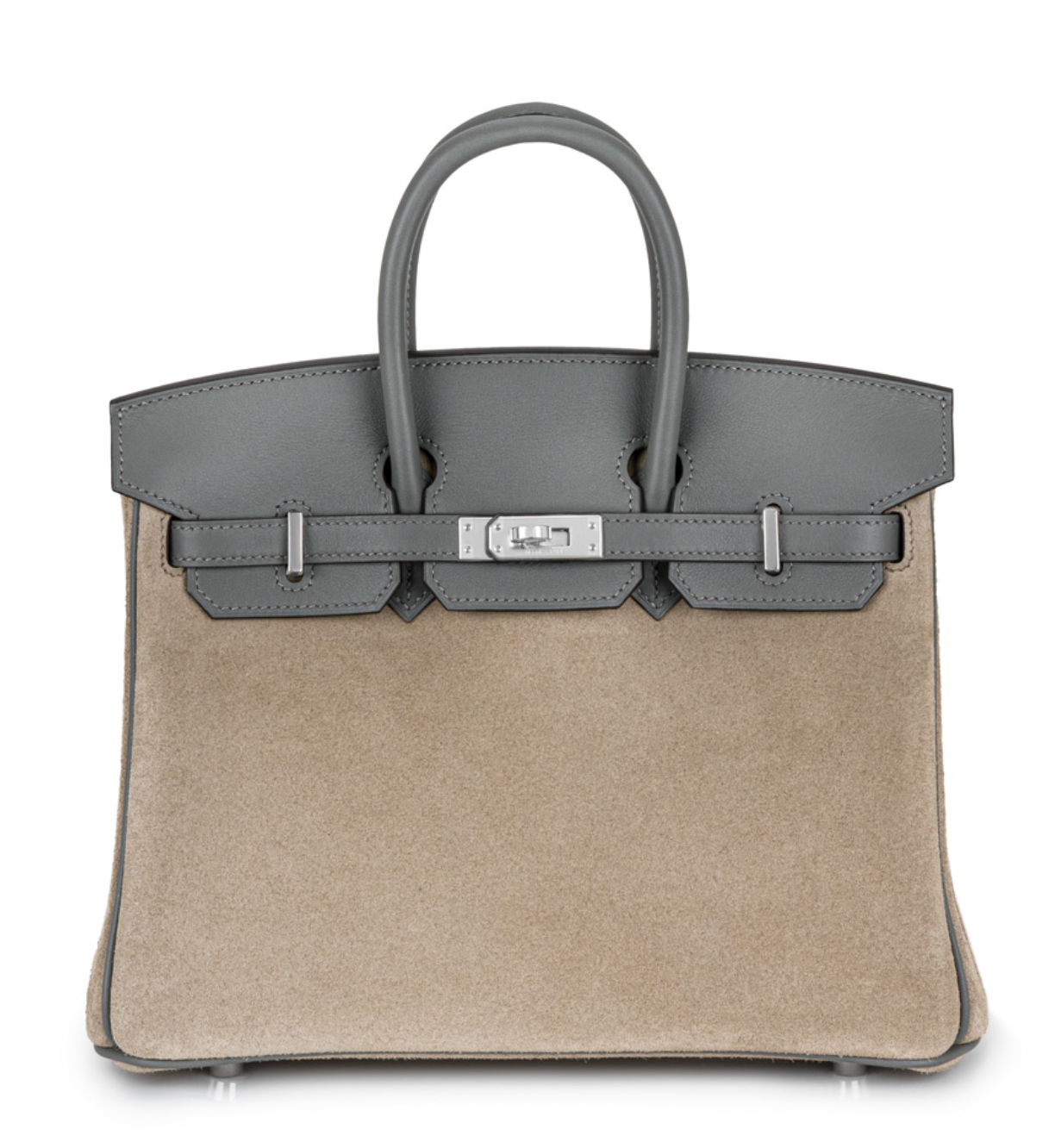 Hermes Gris Meyer & Gris Caillou Grizzly Birkin 25 PHW