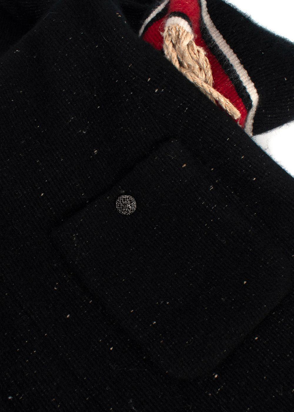 Chanel Black Cashmere Dress with Tassel Woven Detailing