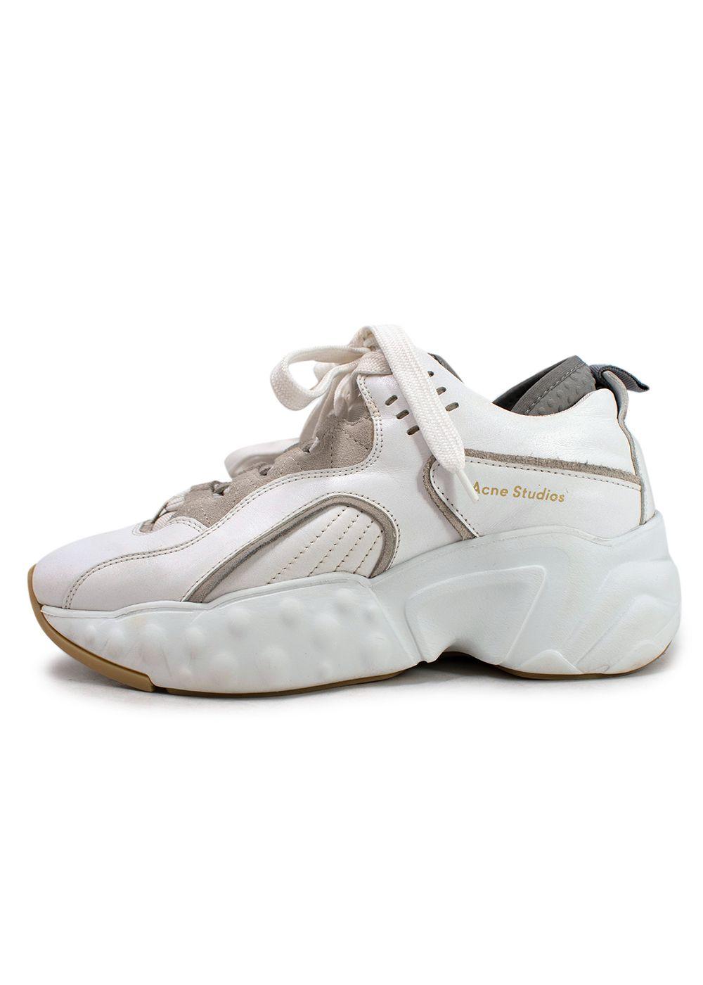 Acne Studios White Leather Manhattan Sneakers