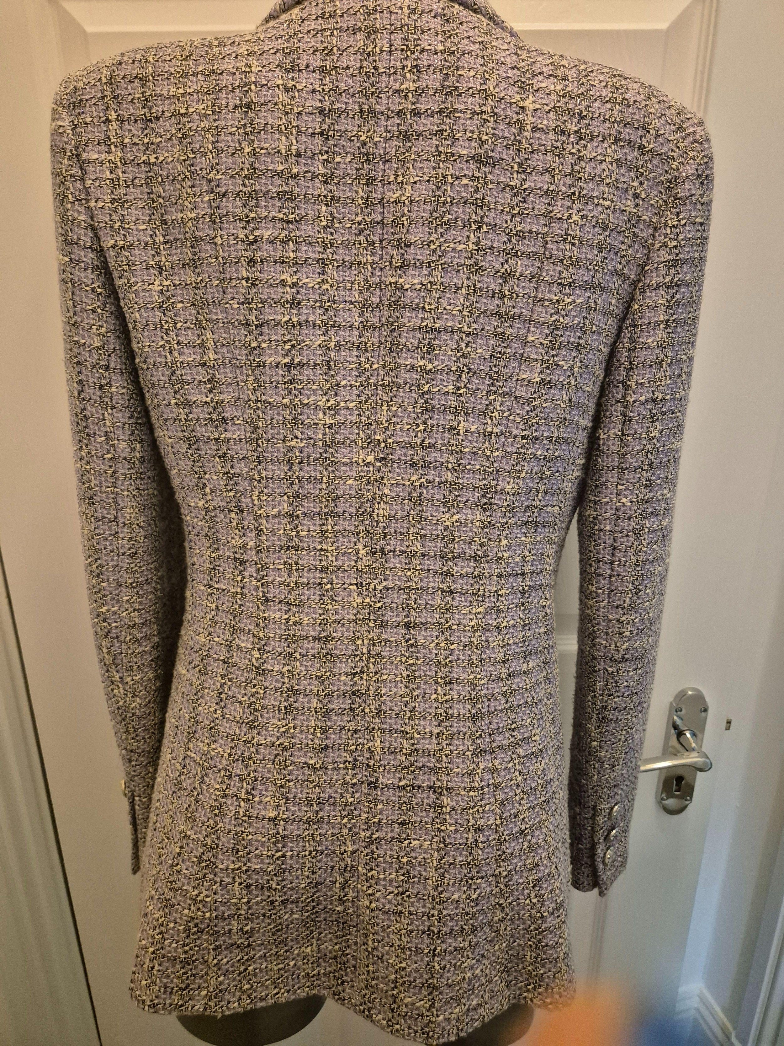 Chanel Lilac Single Breasted Tweed Blazer