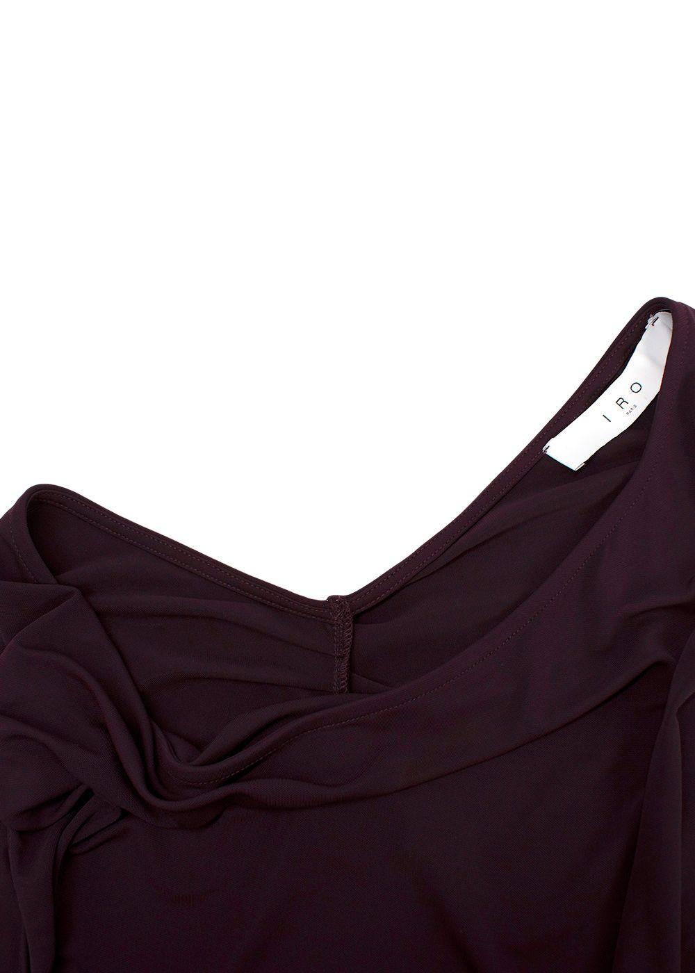 Iro Plum Pilar One-Shoulder Midi Dress with Back Cut-Out