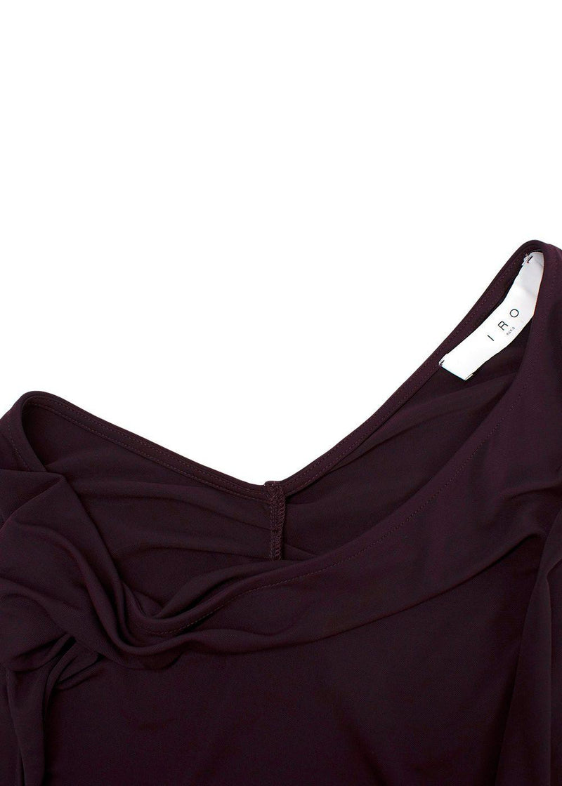 Iro Plum Pilar One-Shoulder Midi Dress with Back Cut-Out