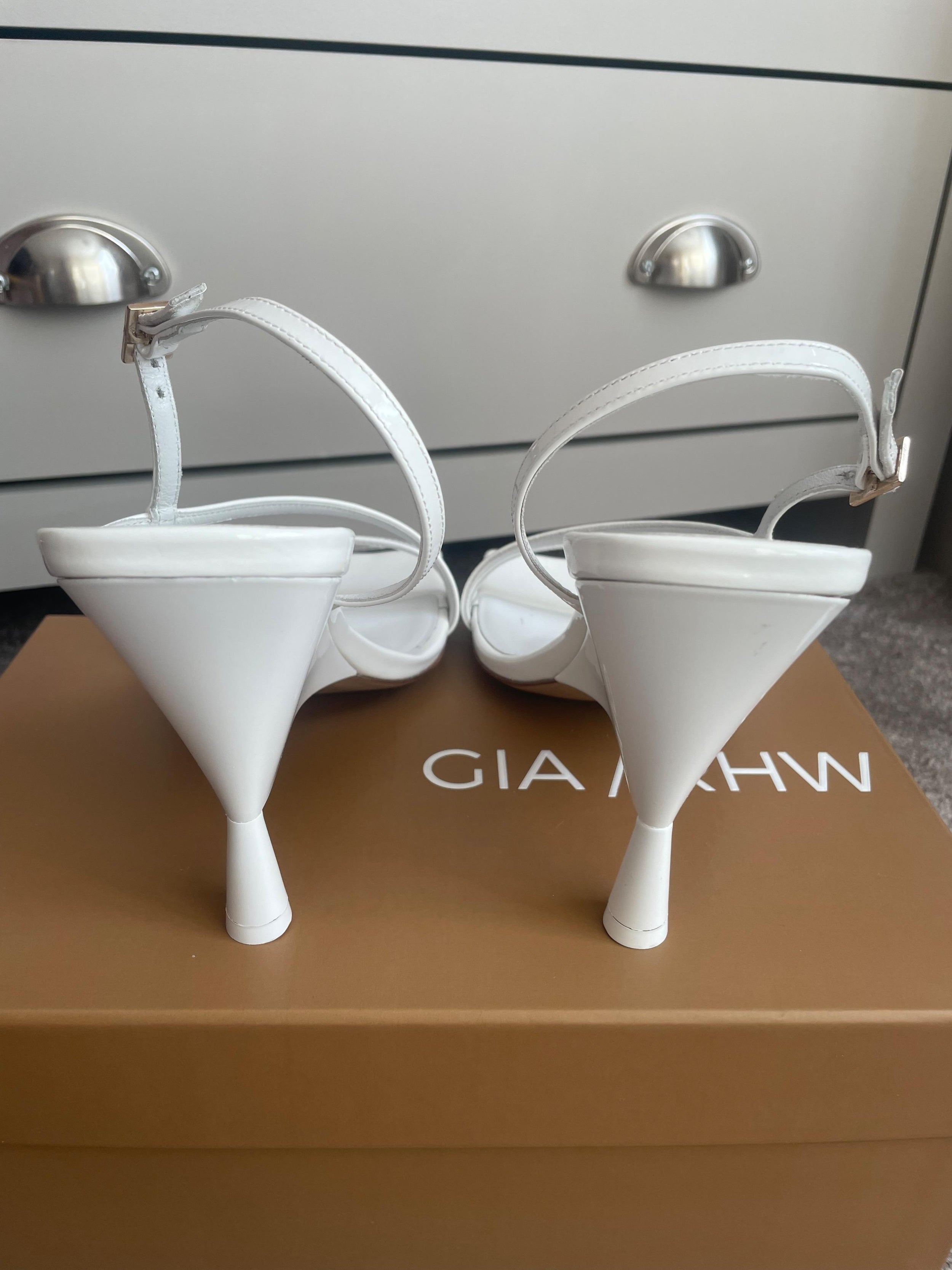 Gia Borghini White Rosie 5 Heels