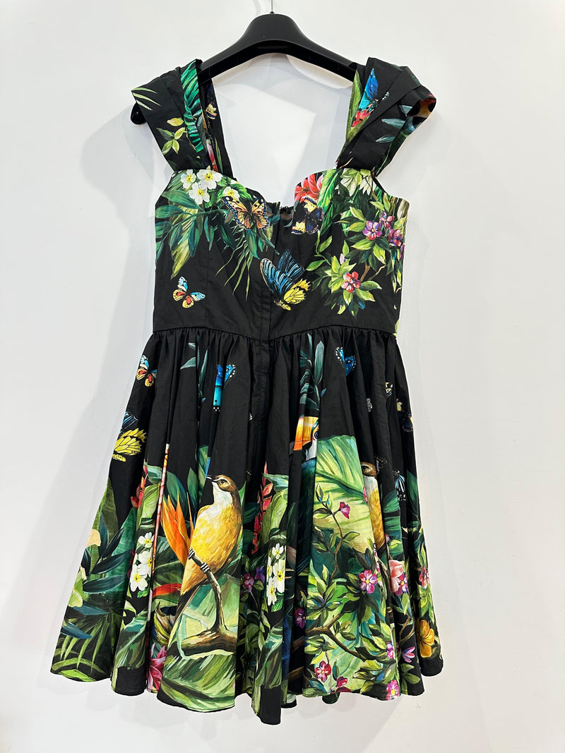 Pleated Printed Cotton-Poplin Mini Dress