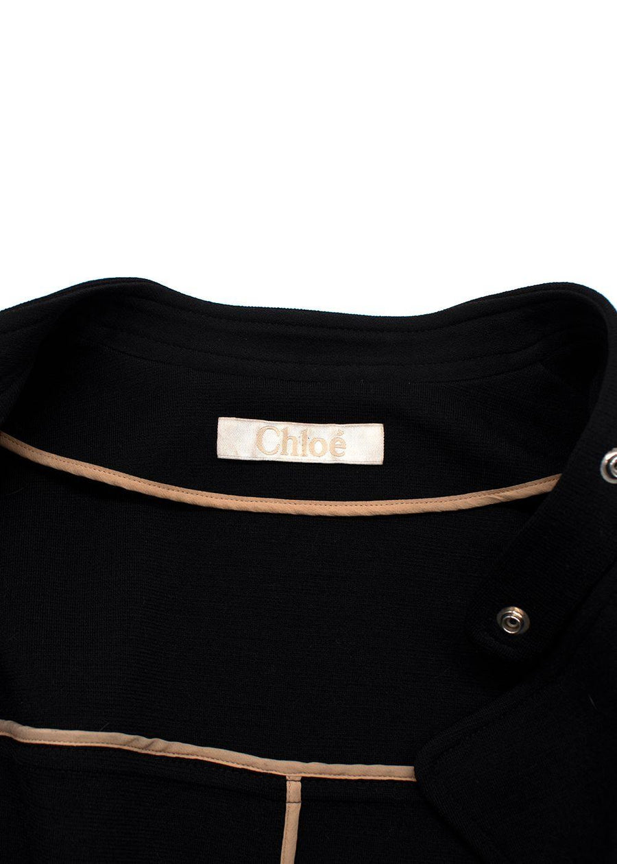 Chloe Black Virgin Wool Peplum Biker Jacket