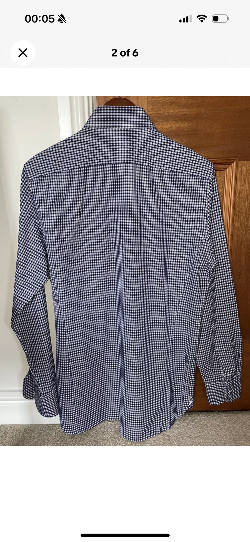 Tom Ford Navy And White Check Cotton Shirt