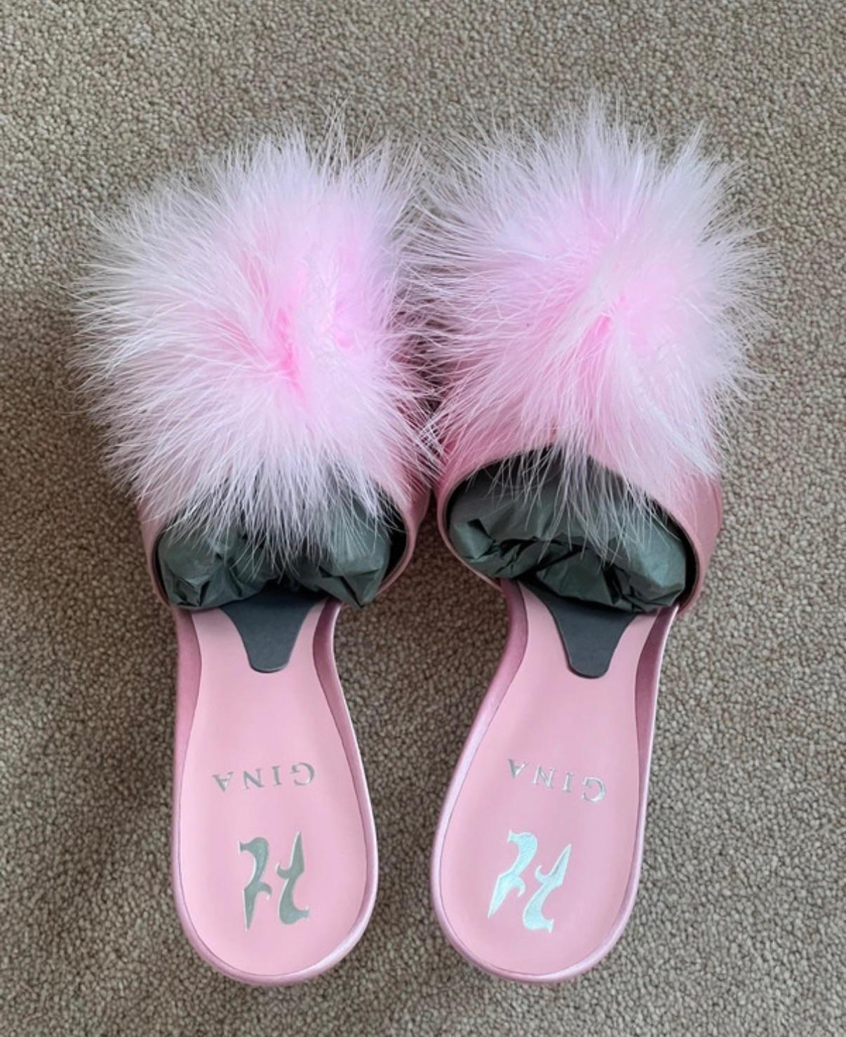 Gina Pink Satin Malibu Mules