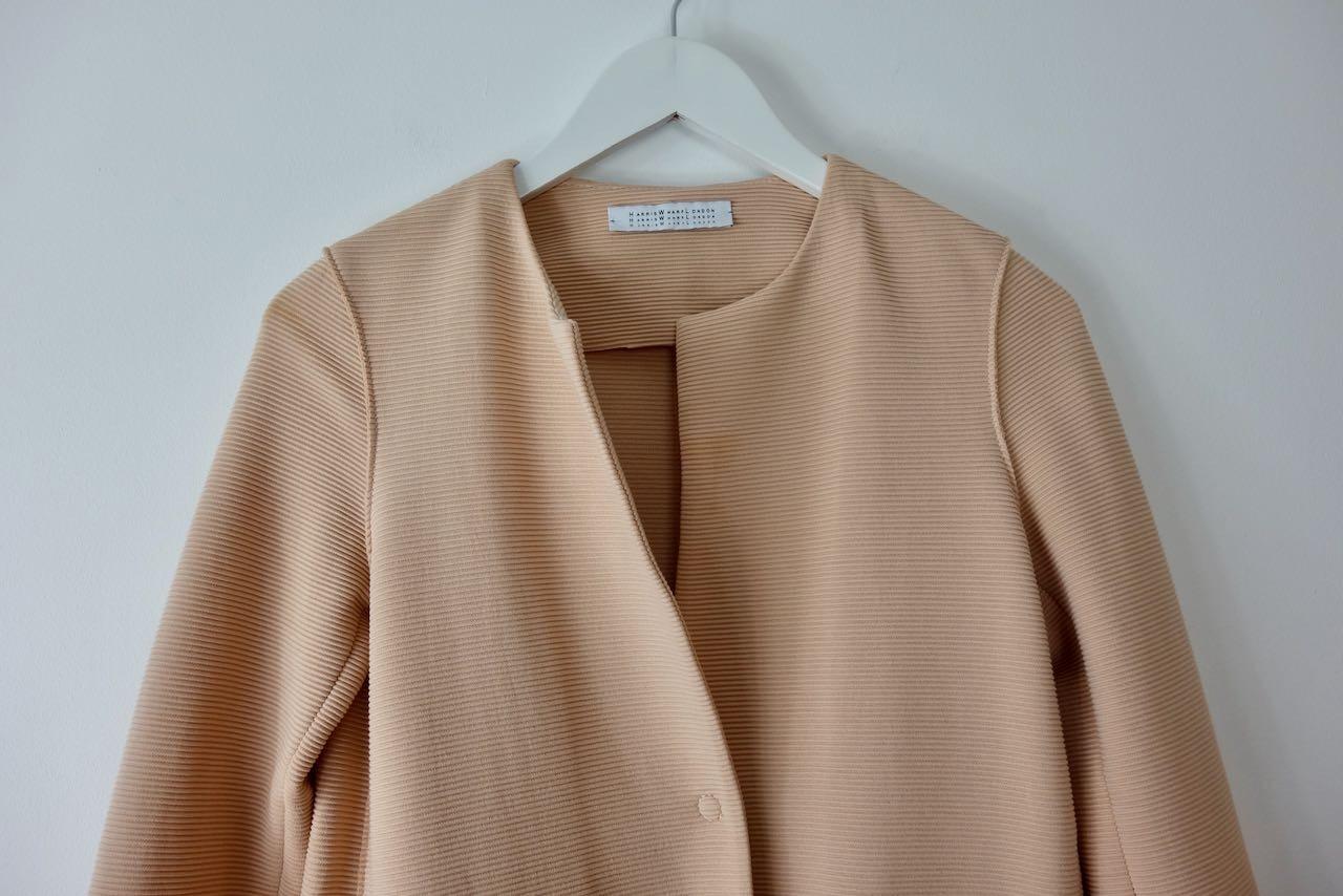 Pink Cotton Collarless Coat