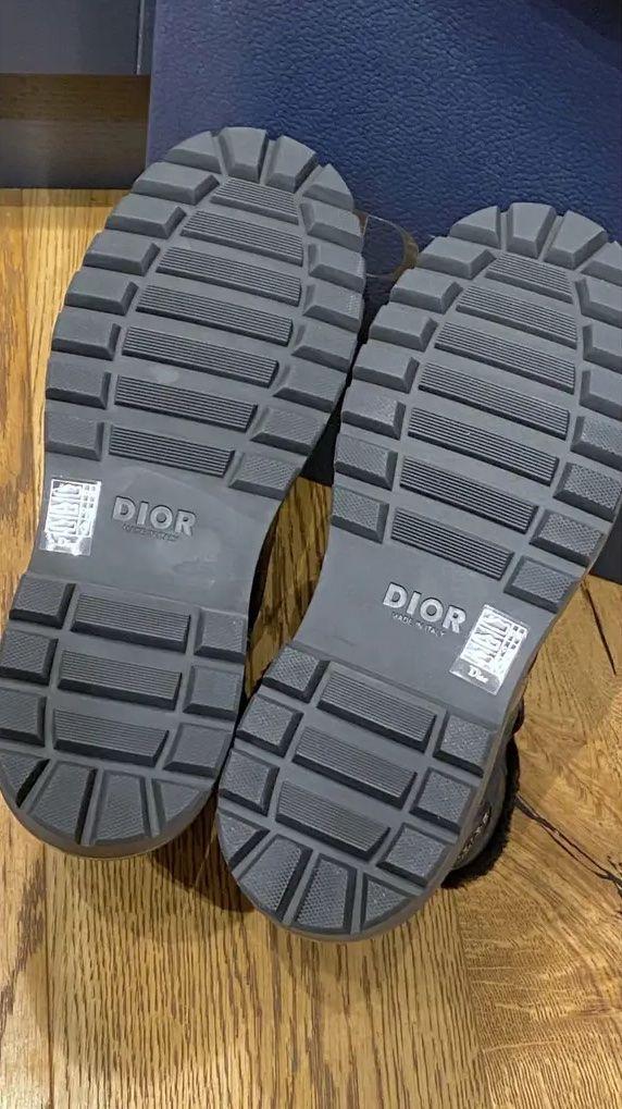 Dior Black Monogram Shearling Boots